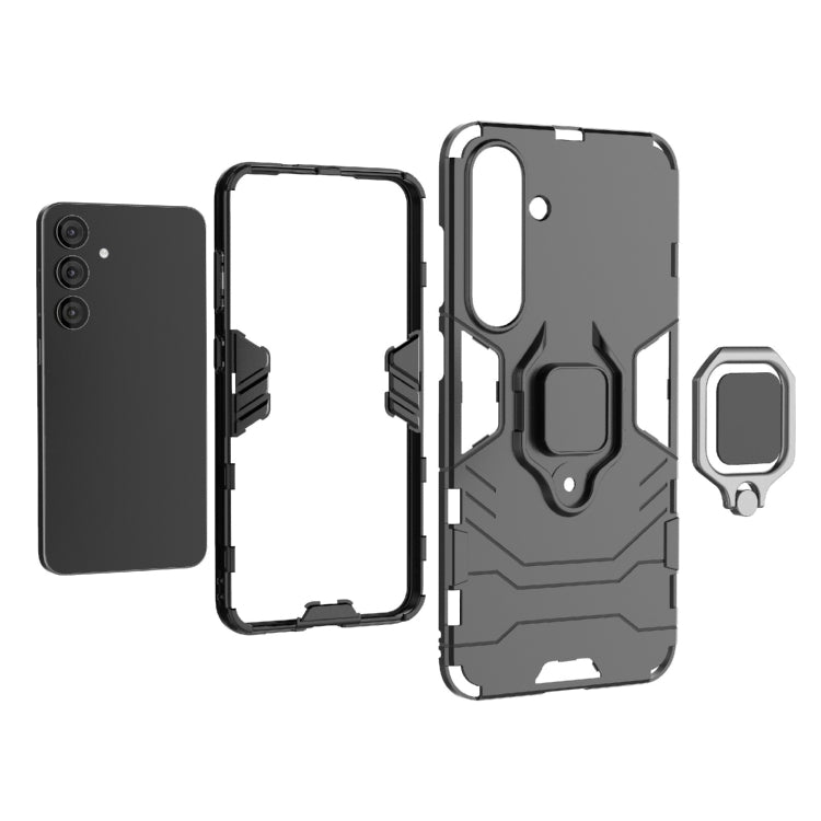 For Samsung Galaxy S25+ 5G PC + TPU Shockproof Protective Phone Case with Magnetic Ring Holder(Navy Blue) - Galaxy S25+ 5G Cases by PMC TechLife | Online Shopping South Africa | PMC TechLife | Buy Now Pay Later Mobicred