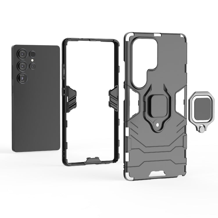 For Samsung Galaxy S25 Ultra 5G PC + TPU Shockproof Protective Phone Case with Magnetic Ring Holder(Black) - Galaxy S25 Ultra 5G Cases by PMC TechLife | Online Shopping South Africa | PMC TechLife | Buy Now Pay Later Mobicred