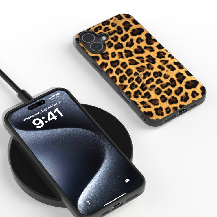 For iPhone 16 Black Frame Leopard Phone Case(Leopard Print) - iPhone 16 Cases by PMC Jewellery | Online Shopping South Africa | PMC Jewellery | Buy Now Pay Later Mobicred