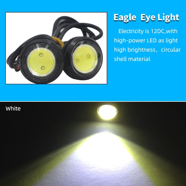 10pcs 23mm 1.5W DC12V Motorcycle Eagle Eye Light Double Lens Strobe Light(White Light) - Eagle Eye Lights by PMC Jewellery | Online Shopping South Africa | PMC Jewellery | Buy Now Pay Later Mobicred