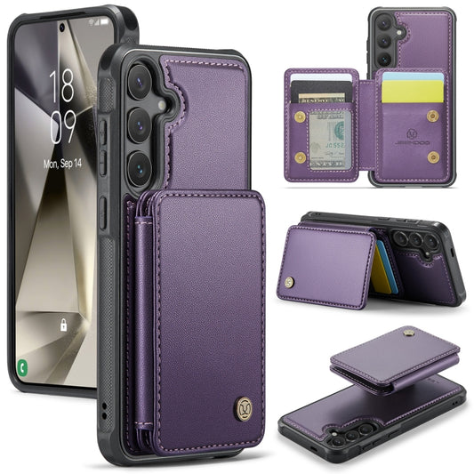 For Samsung Galaxy S24 5G JEEHOOD J05 Business Magnetic Style RFID Leather Phone Case(Purple) - Galaxy S24 5G Cases by JEEHOOD | Online Shopping South Africa | PMC Jewellery | Buy Now Pay Later Mobicred