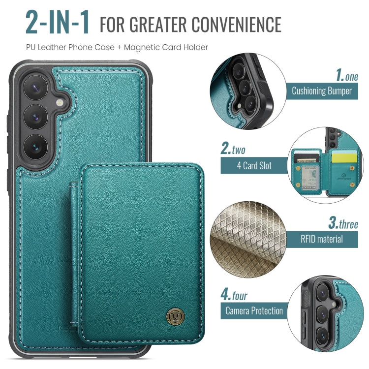 For Samsung Galaxy S24+ 5G JEEHOOD J05 Business Magnetic Style RFID Leather Phone Case(Blue Green) - Galaxy S24+ 5G Cases by JEEHOOD | Online Shopping South Africa | PMC Jewellery | Buy Now Pay Later Mobicred