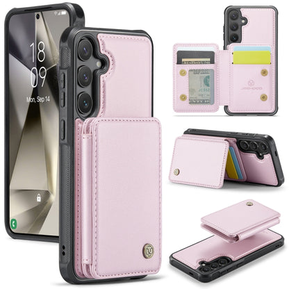 For Samsung Galaxy S24+ 5G JEEHOOD J05 Business Magnetic Style RFID Leather Phone Case(Pink) - Galaxy S24+ 5G Cases by JEEHOOD | Online Shopping South Africa | PMC Jewellery | Buy Now Pay Later Mobicred