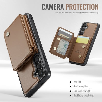 For Samsung Galaxy S24+ 5G JEEHOOD J05 Business Magnetic Style RFID Leather Phone Case(Brown) - Galaxy S24+ 5G Cases by JEEHOOD | Online Shopping South Africa | PMC Jewellery | Buy Now Pay Later Mobicred