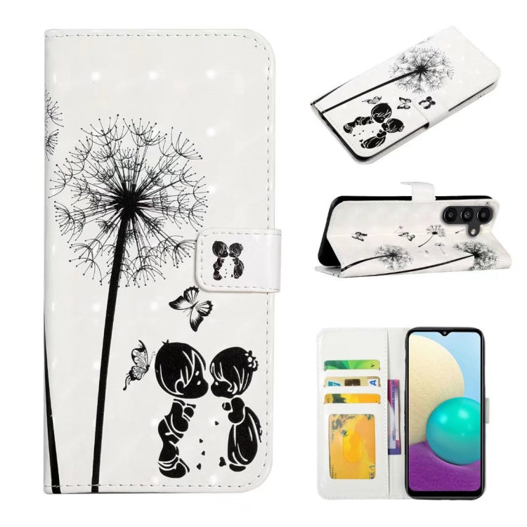For Samsung Galaxy S25 5G Oil Embossed 3D Drawing Leather Phone Case(Couple Dandelion) - Galaxy S25 5G Cases by PMC TechLife | Online Shopping South Africa | PMC TechLife | Buy Now Pay Later Mobicred