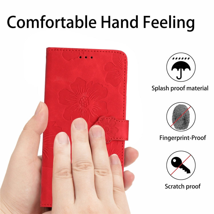 For Samsung Galaxy S25 Ultra 5G Flower Embossing Pattern Leather Phone Case(Red) - Galaxy S25 Ultra 5G Cases by PMC Jewellery | Online Shopping South Africa | PMC Jewellery | Buy Now Pay Later Mobicred