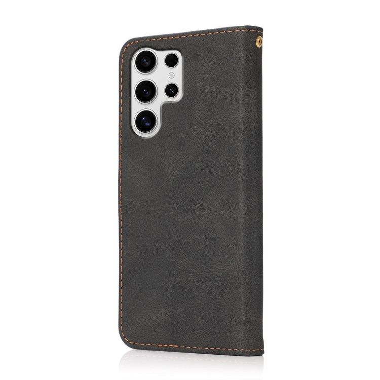 For Samsung Galaxy S25 Ultra 5G Dual-color Stitching Leather Phone Case(Black Brown) - Galaxy S25 Ultra 5G Cases by PMC TechLife | Online Shopping South Africa | PMC TechLife | Buy Now Pay Later Mobicred