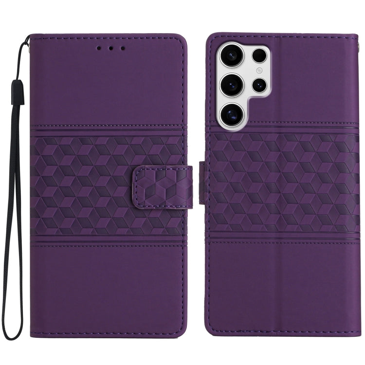 For Samsung Galaxy S25 Ultra 5G Diamond Embossed Skin Feel Leather Phone Case(Purple) - Galaxy S25 Ultra 5G Cases by PMC Jewellery | Online Shopping South Africa | PMC Jewellery | Buy Now Pay Later Mobicred