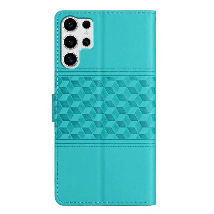 For Samsung Galaxy S25 Ultra 5G Diamond Embossed Skin Feel Leather Phone Case(Blue) - Galaxy S25 Ultra 5G Cases by PMC Jewellery | Online Shopping South Africa | PMC Jewellery | Buy Now Pay Later Mobicred