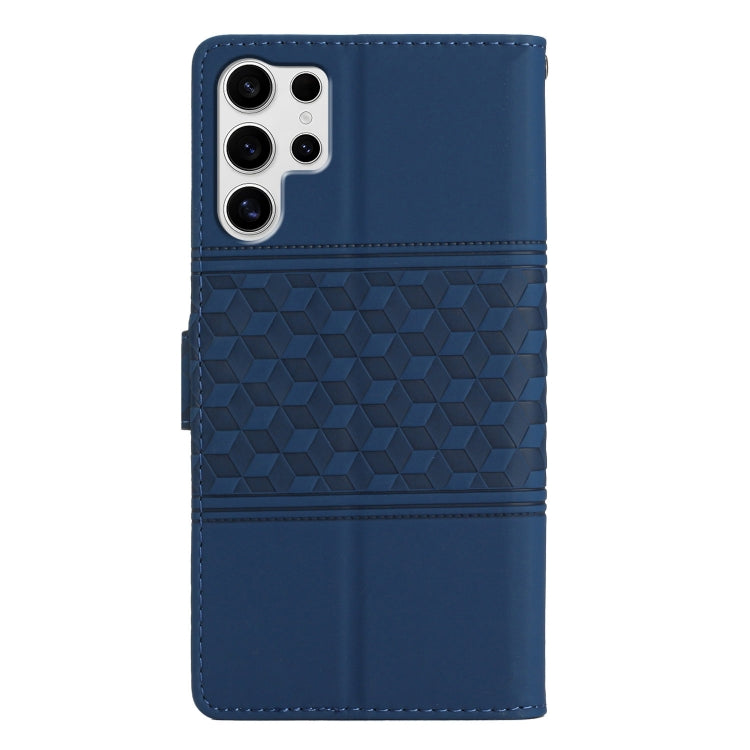 For Samsung Galaxy S25 Ultra 5G Diamond Embossed Skin Feel Leather Phone Case(Dark Blue) - Galaxy S25 Ultra 5G Cases by PMC Jewellery | Online Shopping South Africa | PMC Jewellery | Buy Now Pay Later Mobicred