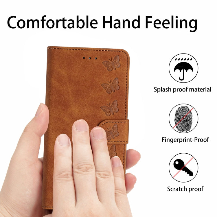 For Samsung Galaxy S25+ 5G Flower Butterfly Embossing Pattern Leather Phone Case(Brown) - Galaxy S25+ 5G Cases by PMC Jewellery | Online Shopping South Africa | PMC Jewellery | Buy Now Pay Later Mobicred