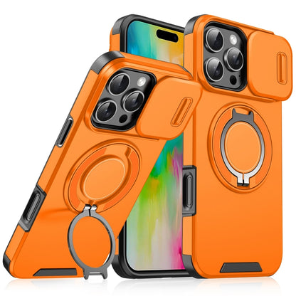 For iPhone 16 Pro Max Sliding Camshield Ring Holder Phone Case(Orange) - iPhone 16 Pro Max Cases by PMC Jewellery | Online Shopping South Africa | PMC Jewellery | Buy Now Pay Later Mobicred