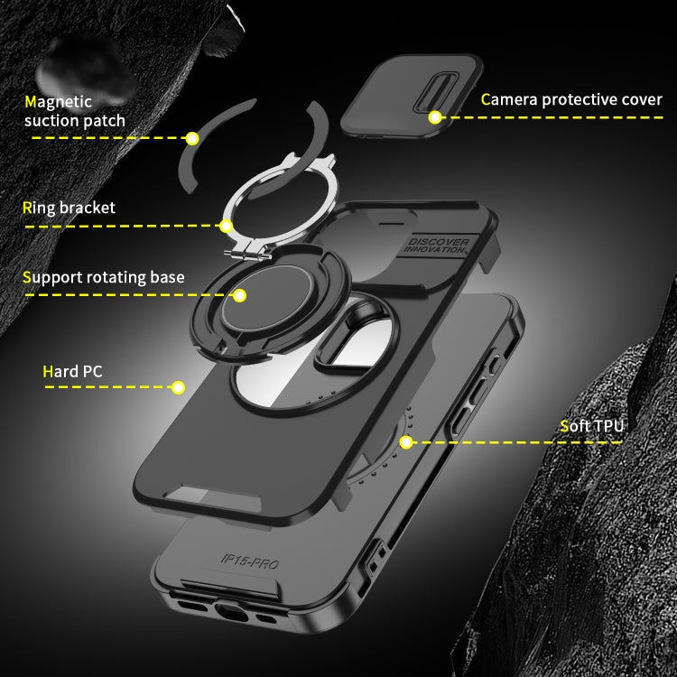 For iPhone 16 Sliding Camshield Ring Holder Phone Case(Blue) - iPhone 16 Cases by PMC TechLife | Online Shopping South Africa | PMC TechLife | Buy Now Pay Later Mobicred