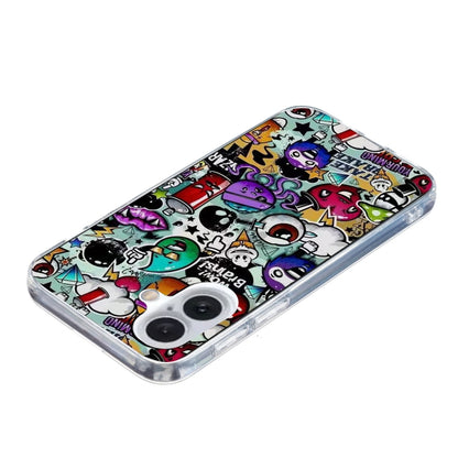 For iPhone 16 Plus Colored Drawing Pattern TPU Phone Case(Graffiti) - iPhone 16 Plus Cases by PMC Jewellery | Online Shopping South Africa | PMC Jewellery | Buy Now Pay Later Mobicred