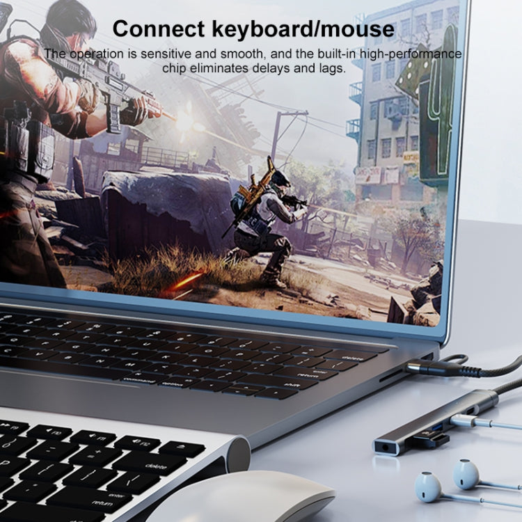 5 in 2 Multi-function HUB Adapter, Interface:USB-C / Type-C + USB-A(Grey) - USB HUB by PMC Jewellery | Online Shopping South Africa | PMC Jewellery | Buy Now Pay Later Mobicred