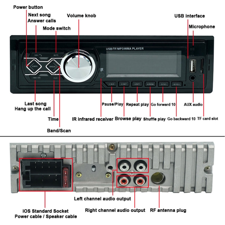 HD-1789 Car MP3 Player Support Bluetooth / USB Card / FM Radio - Car MP3 & MP4 & MP5 by PMC TechLife | Online Shopping South Africa | PMC TechLife | Buy Now Pay Later Mobicred