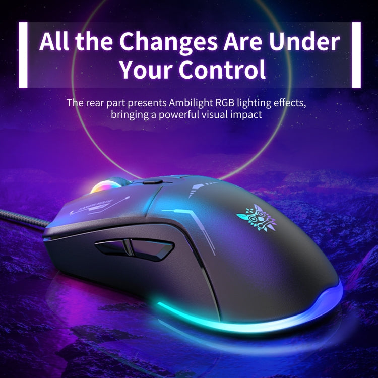 ONIKUMA CW917 RGB 3600DPI Wired Mouse(Black) - Wired Mice by ONIKUMA | Online Shopping South Africa | PMC TechLife | Buy Now Pay Later Mobicred