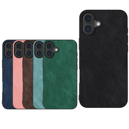 For iPhone 16 Black Frame PU Leather Full Coverage Phone Case(Green) - iPhone 16 Cases by PMC Jewellery | Online Shopping South Africa | PMC Jewellery | Buy Now Pay Later Mobicred