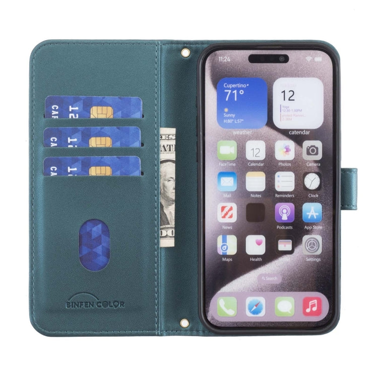 For iPhone 16 Square Texture Leather Phone Case(Green) - iPhone 16 Cases by PMC Jewellery | Online Shopping South Africa | PMC Jewellery | Buy Now Pay Later Mobicred