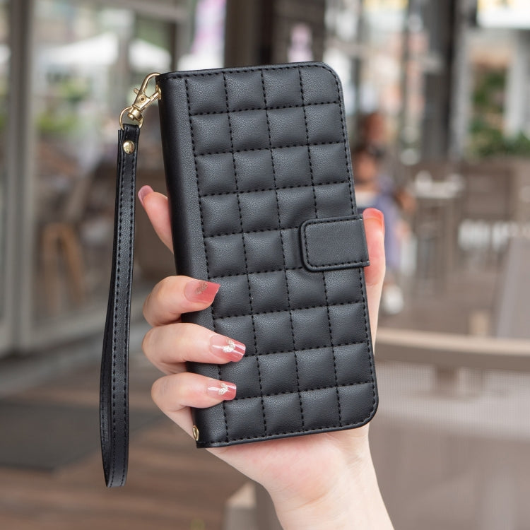 For iPhone 16e Square Texture Leather Phone Case(Black) - iPhone 16e Cases by PMC TechLife | Online Shopping South Africa | PMC TechLife | Buy Now Pay Later Mobicred