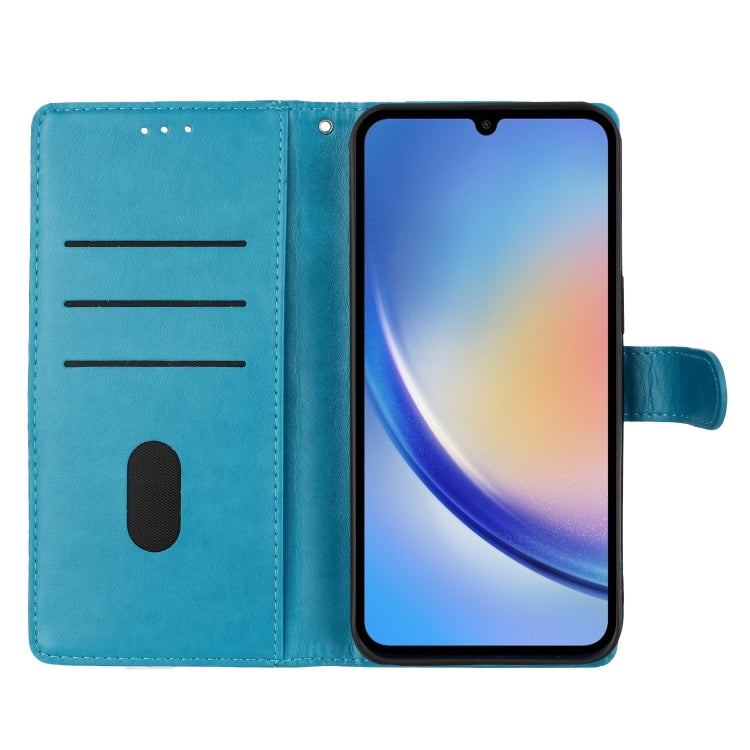 For Blackview A55 Pro Butterflies and Flowers Leather Phone Case(Blue) - More Brand by PMC Jewellery | Online Shopping South Africa | PMC Jewellery | Buy Now Pay Later Mobicred