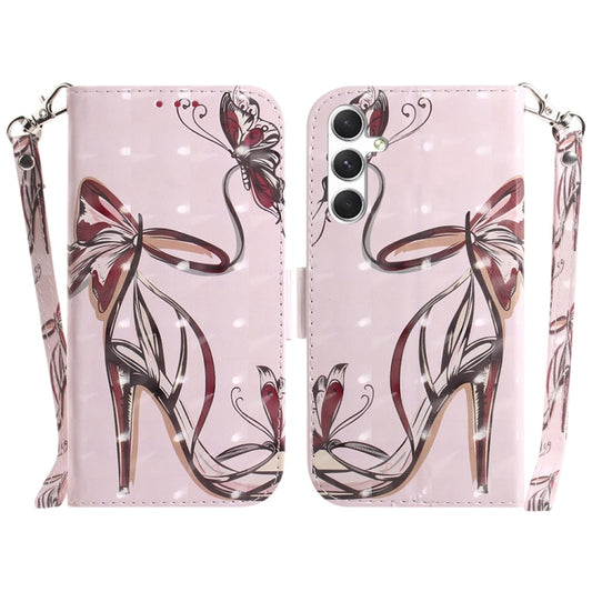 For Samsung Galaxy S25+ 5G 3D Colored Horizontal Flip Leather Phone Case(Butterfly High-heeled) - Galaxy S25+ 5G Cases by PMC Jewellery | Online Shopping South Africa | PMC Jewellery | Buy Now Pay Later Mobicred