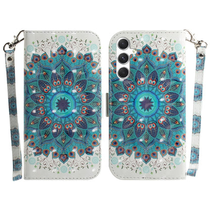 For Samsung Galaxy S25+ 5G 3D Colored Horizontal Flip Leather Phone Case(Peacock Wreath) - Galaxy S25+ 5G Cases by PMC Jewellery | Online Shopping South Africa | PMC Jewellery | Buy Now Pay Later Mobicred