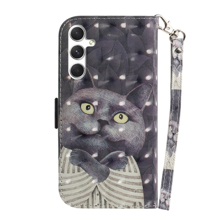 For Samsung Galaxy S25+ 5G 3D Colored Horizontal Flip Leather Phone Case(Hug Cat) - Galaxy S25+ 5G Cases by PMC Jewellery | Online Shopping South Africa | PMC Jewellery | Buy Now Pay Later Mobicred