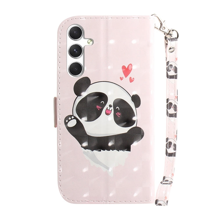 For Samsung Galaxy S25+ 5G 3D Colored Horizontal Flip Leather Phone Case(Heart Panda) - Galaxy S25+ 5G Cases by PMC Jewellery | Online Shopping South Africa | PMC Jewellery | Buy Now Pay Later Mobicred