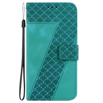 For Samsung Galaxy S25+ 5G Seven-shaped Embossed Leather Phone Case(Green) - Galaxy S25+ 5G Cases by PMC Jewellery | Online Shopping South Africa | PMC Jewellery | Buy Now Pay Later Mobicred