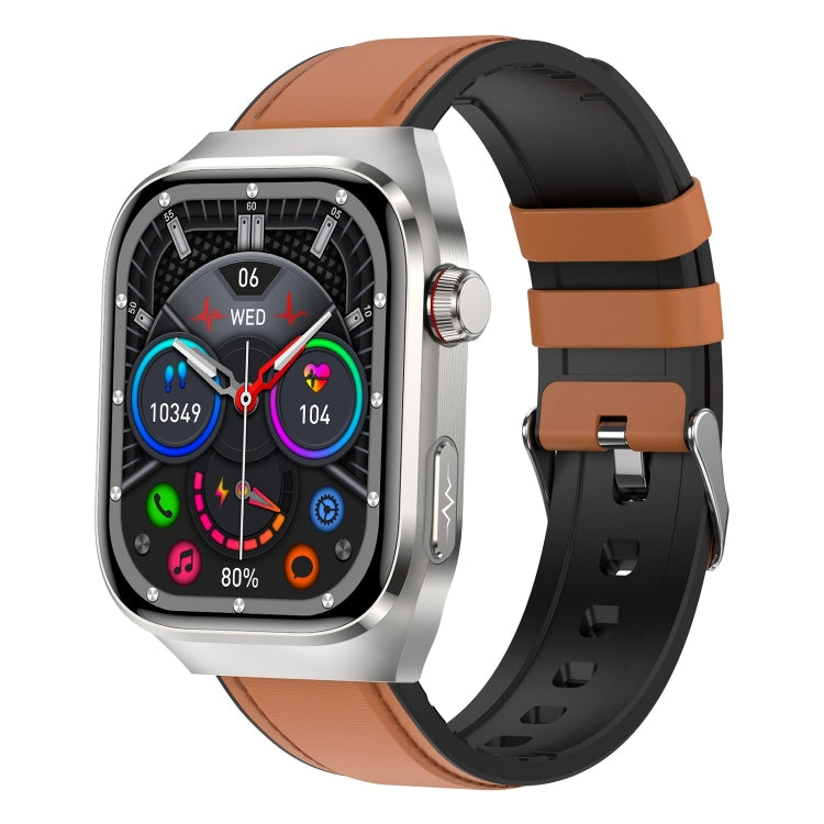 TK16 2.04 inch LCD Screen Leather Strap Smart Watch Supports Health Monitoring(Brown) - Smart Watches by PMC TechLife | Online Shopping South Africa | PMC TechLife | Buy Now Pay Later Mobicred