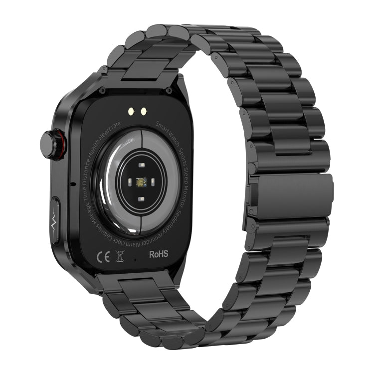 TK16 2.04 inch LCD Screen Steel Strap Smart Watch Supports Health Monitoring(Black) - Smart Watches by PMC TechLife | Online Shopping South Africa | PMC TechLife | Buy Now Pay Later Mobicred