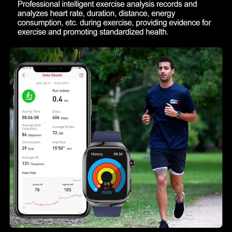 TK16 2.04 inch LCD Screen Steel Strap Smart Watch Supports Health Monitoring(Silver) - Smart Watches by PMC TechLife | Online Shopping South Africa | PMC TechLife | Buy Now Pay Later Mobicred