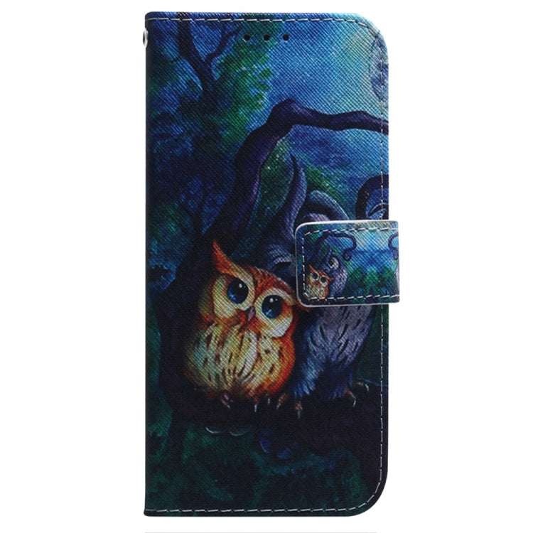 For Samsung Galaxy S25 5G Coloured Drawing Flip Leather Phone Case(Oil Painting Owl) - Galaxy S25 5G Cases by PMC Jewellery | Online Shopping South Africa | PMC Jewellery | Buy Now Pay Later Mobicred