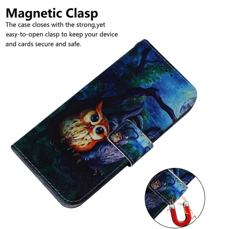 For Samsung Galaxy S25 5G Coloured Drawing Flip Leather Phone Case(Oil Painting Owl) - Galaxy S25 5G Cases by PMC Jewellery | Online Shopping South Africa | PMC Jewellery | Buy Now Pay Later Mobicred