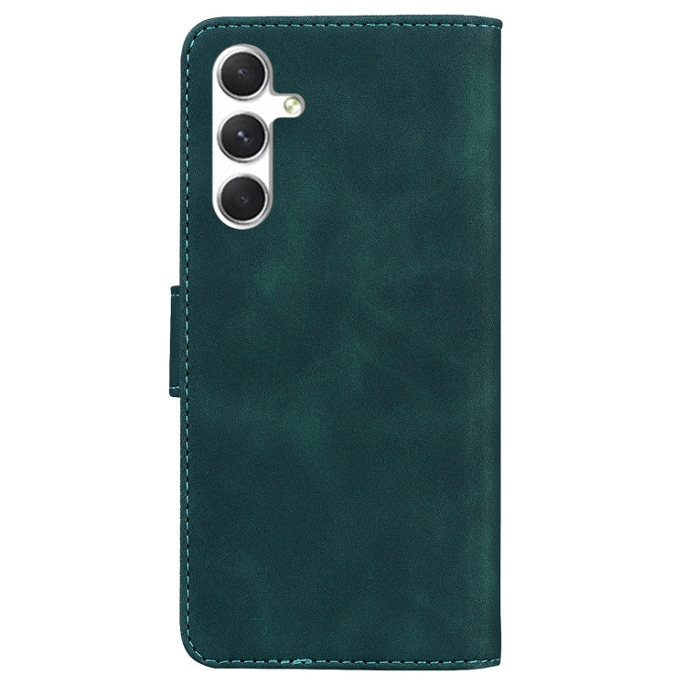 For Samsung Galaxy S25 5G Skin Feel Pure Color Flip Leather Phone Case(Green) - Galaxy S25 5G Cases by PMC Jewellery | Online Shopping South Africa | PMC Jewellery | Buy Now Pay Later Mobicred