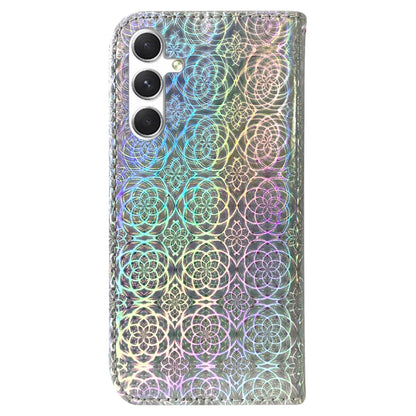 For Samsung Galaxy S25 5G Colorful Magnetic Buckle Leather Phone Case(Silver) - Galaxy S25 5G Cases by PMC Jewellery | Online Shopping South Africa | PMC Jewellery | Buy Now Pay Later Mobicred