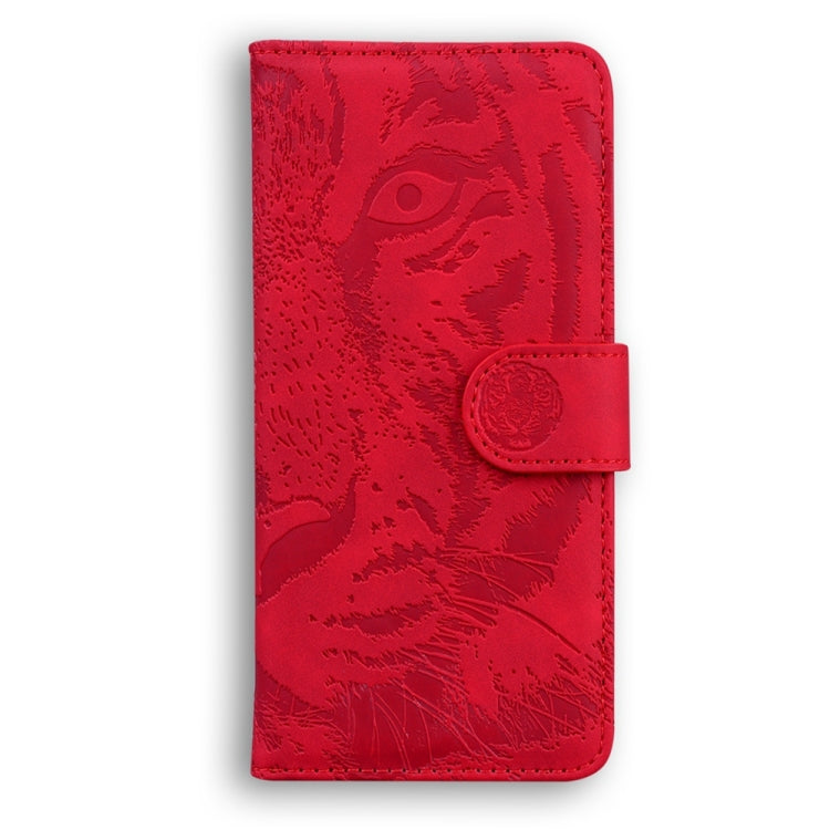 For Samsung Galaxy S25 5G Tiger Embossing Pattern Flip Leather Phone Case(Red) - Galaxy S25 5G Cases by PMC Jewellery | Online Shopping South Africa | PMC Jewellery | Buy Now Pay Later Mobicred