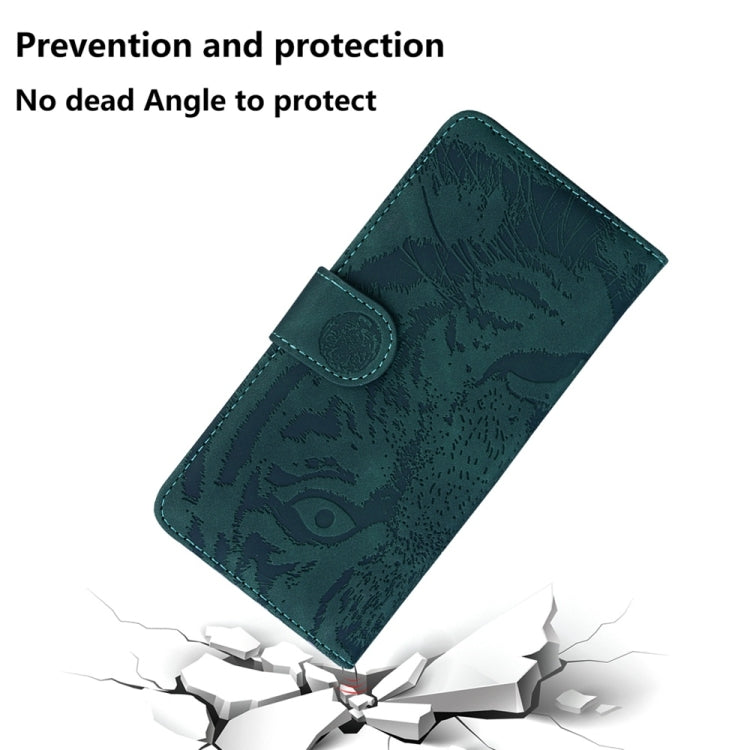 For Samsung Galaxy S25 Ultra 5G Tiger Embossing Pattern Flip Leather Phone Case(Green) - Galaxy S25 Ultra 5G Cases by PMC Jewellery | Online Shopping South Africa | PMC Jewellery | Buy Now Pay Later Mobicred