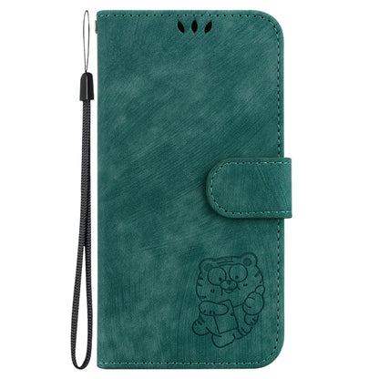 For Samsung Galaxy S25+ 5G Little Tiger Embossed Leather Phone Case(Green) - Galaxy S25+ 5G Cases by PMC Jewellery | Online Shopping South Africa | PMC Jewellery | Buy Now Pay Later Mobicred