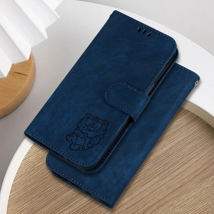 For Samsung Galaxy S25 Ultra 5G Little Tiger Embossed Leather Phone Case(Dark Blue) - free shipping - PMC Jewellery - Order now!
