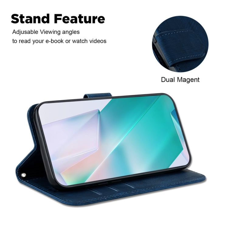 For Samsung Galaxy S25 Ultra 5G Little Tiger Embossed Leather Phone Case(Dark Blue) - free shipping - PMC Jewellery - Order now!