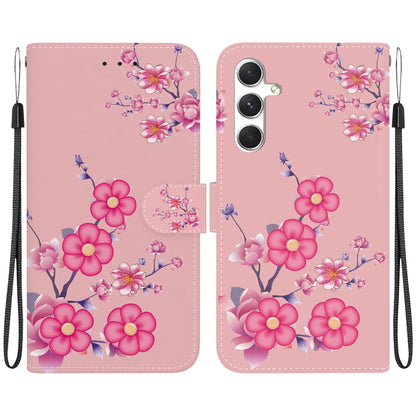 For Samsung Galaxy S25 5G Crystal Texture Colored Drawing Leather Phone Case(Cherry Blossoms) - Galaxy S25 5G Cases by PMC Jewellery | Online Shopping South Africa | PMC Jewellery | Buy Now Pay Later Mobicred