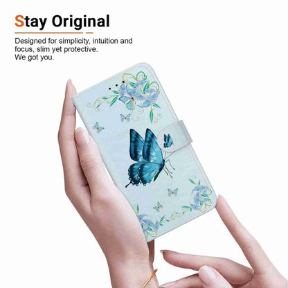 For Samsung Galaxy S25 5G Crystal Texture Colored Drawing Leather Phone Case(Blue Pansies) - Galaxy S25 5G Cases by PMC Jewellery | Online Shopping South Africa | PMC Jewellery | Buy Now Pay Later Mobicred