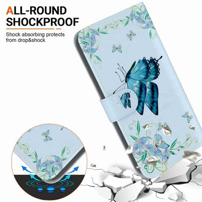 For Samsung Galaxy S25+ 5G Crystal Texture Colored Drawing Leather Phone Case(Blue Pansies) - Galaxy S25+ 5G Cases by PMC Jewellery | Online Shopping South Africa | PMC Jewellery | Buy Now Pay Later Mobicred