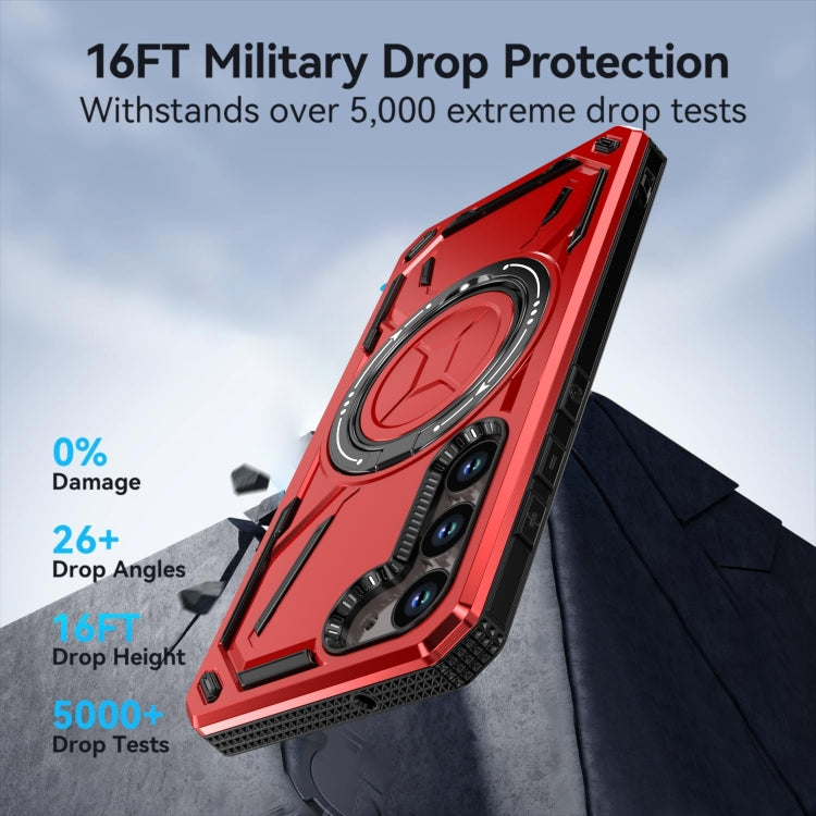 For Samsung Galaxy S25 5G Armor II Series MagSafe Magnetic Holder Phone Case(Army Green) - Galaxy S25 5G Cases by PMC Jewellery | Online Shopping South Africa | PMC Jewellery | Buy Now Pay Later Mobicred