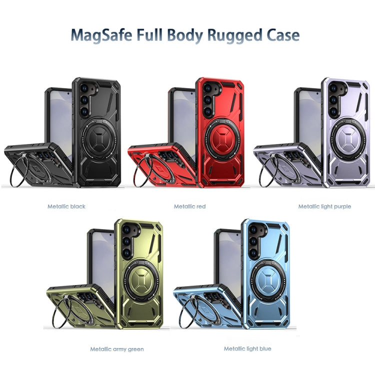 For Samsung Galaxy S25 5G Armor II Series MagSafe Magnetic Holder Phone Case(Light Blue) - Galaxy S25 5G Cases by PMC Jewellery | Online Shopping South Africa | PMC Jewellery | Buy Now Pay Later Mobicred