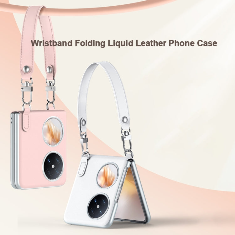For Huawei P50 Pocket / Pocket S SULADA Skin Feel Liquid Leather Phone Case with Strap(White) - free shipping - PMC TechLife - Order now!