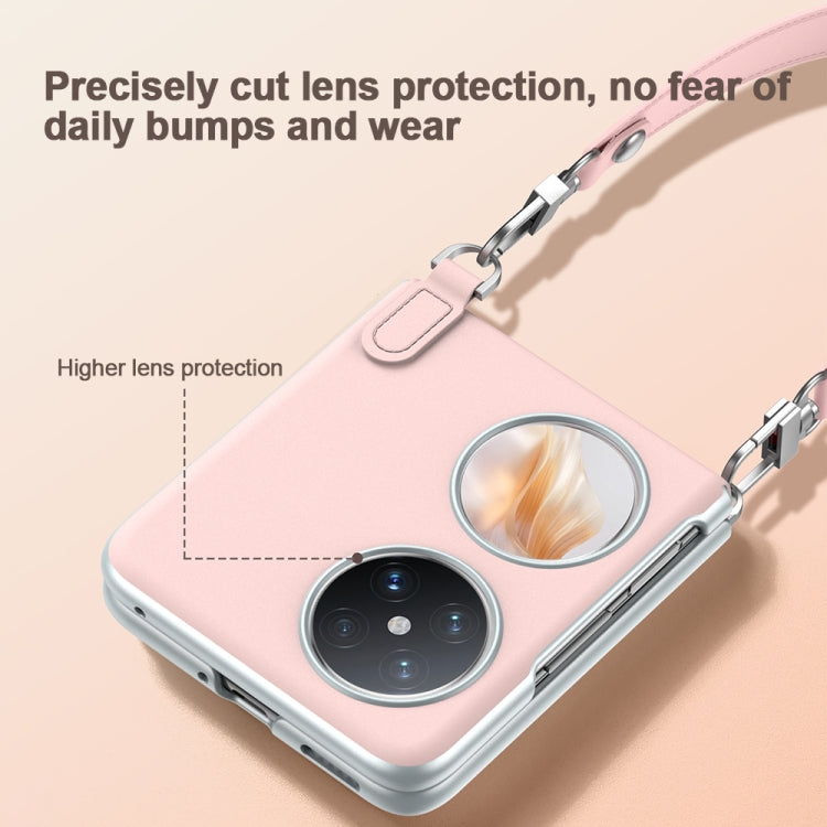For Huawei P50 Pocket / Pocket S SULADA Skin Feel Liquid Leather Phone Case with Strap(Pink) - free shipping - PMC TechLife - Order now!