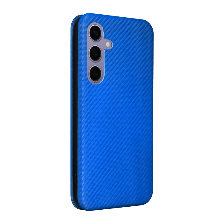 For Samsung Galaxy S25 5G Carbon Fiber Texture Flip Leather Phone Case(Blue) - Galaxy S25 5G Cases by PMC Jewellery | Online Shopping South Africa | PMC Jewellery | Buy Now Pay Later Mobicred